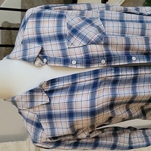 Paige Blue & Pink Plaid Button Down Long Sleeve Shirt Women's Size Small